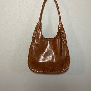 Brown Leather Hobo Shoulder Bag